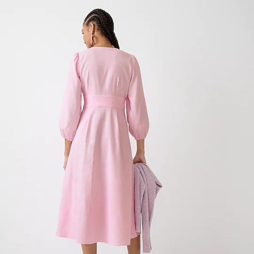 J.CREW Stretch viscose blend button-front midi dress - Picture 2 of 8
